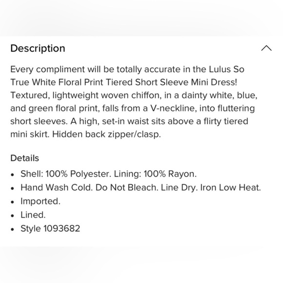 Lulus • So True Blue & White Floral Short Sleeve Tiered Mini Dress • Size L EUC - Picture 8 of 8